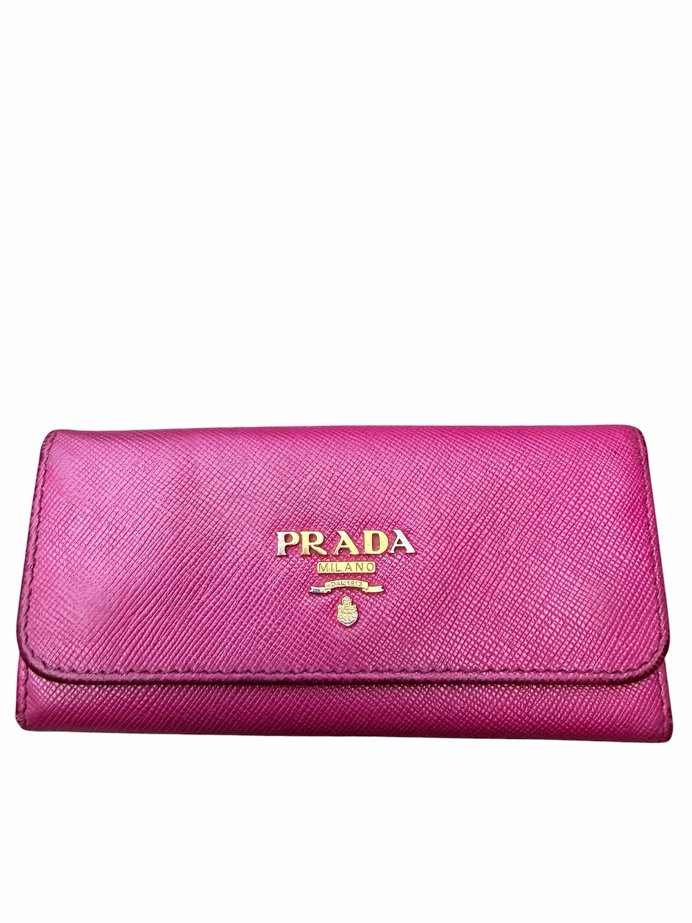 PRADA MILANO Saffiano Leather Pink 6-Hook Key Holder Wallet Womenโs